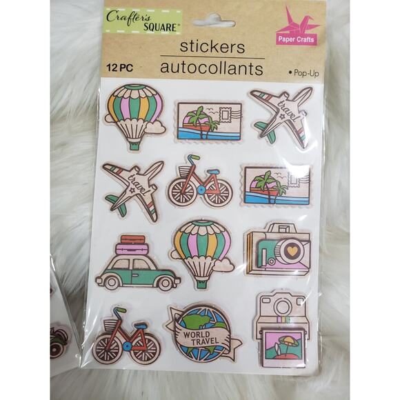 Crafters Square Pop-Up Stickers ANTIQUE CARS Vintage Motorcycles Scooter‎ Travel - Picture 5 of 8